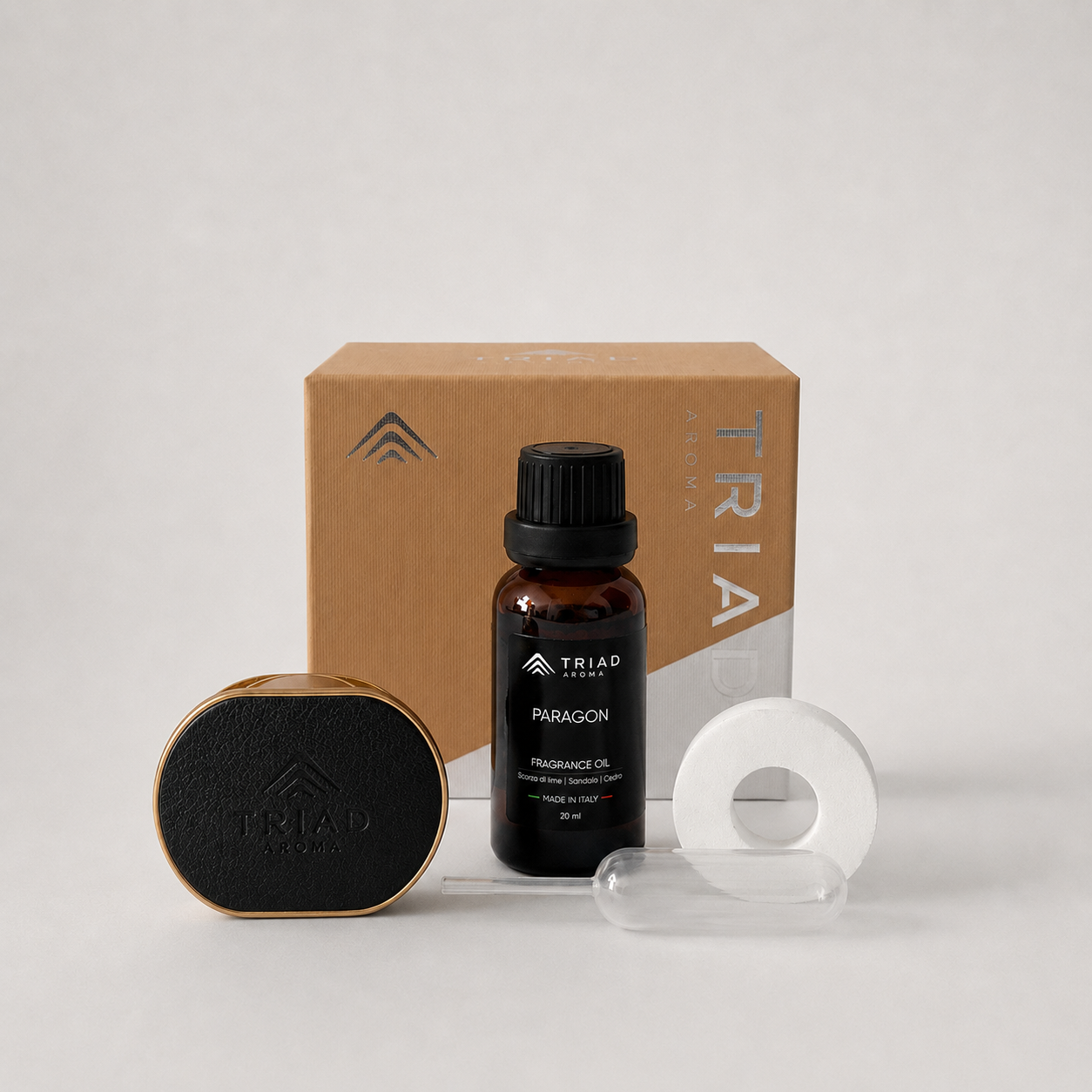 Diffusore Auto Nero | Ricarica + Olio Profumato 20 ml – Paragon