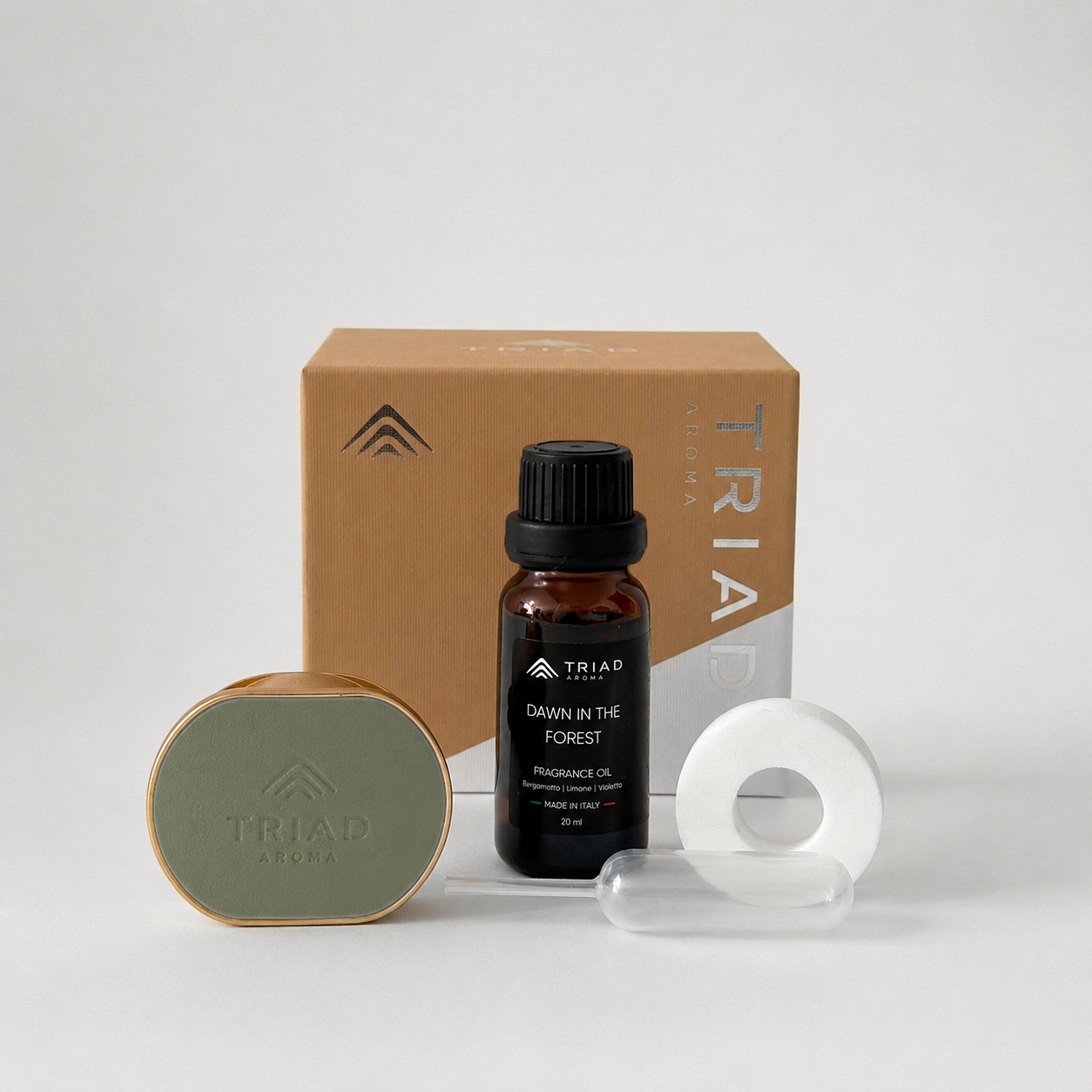 Diffusore Auto Verde | Ricarica + Olio Profumato 20 ml – Dawn in the Forest