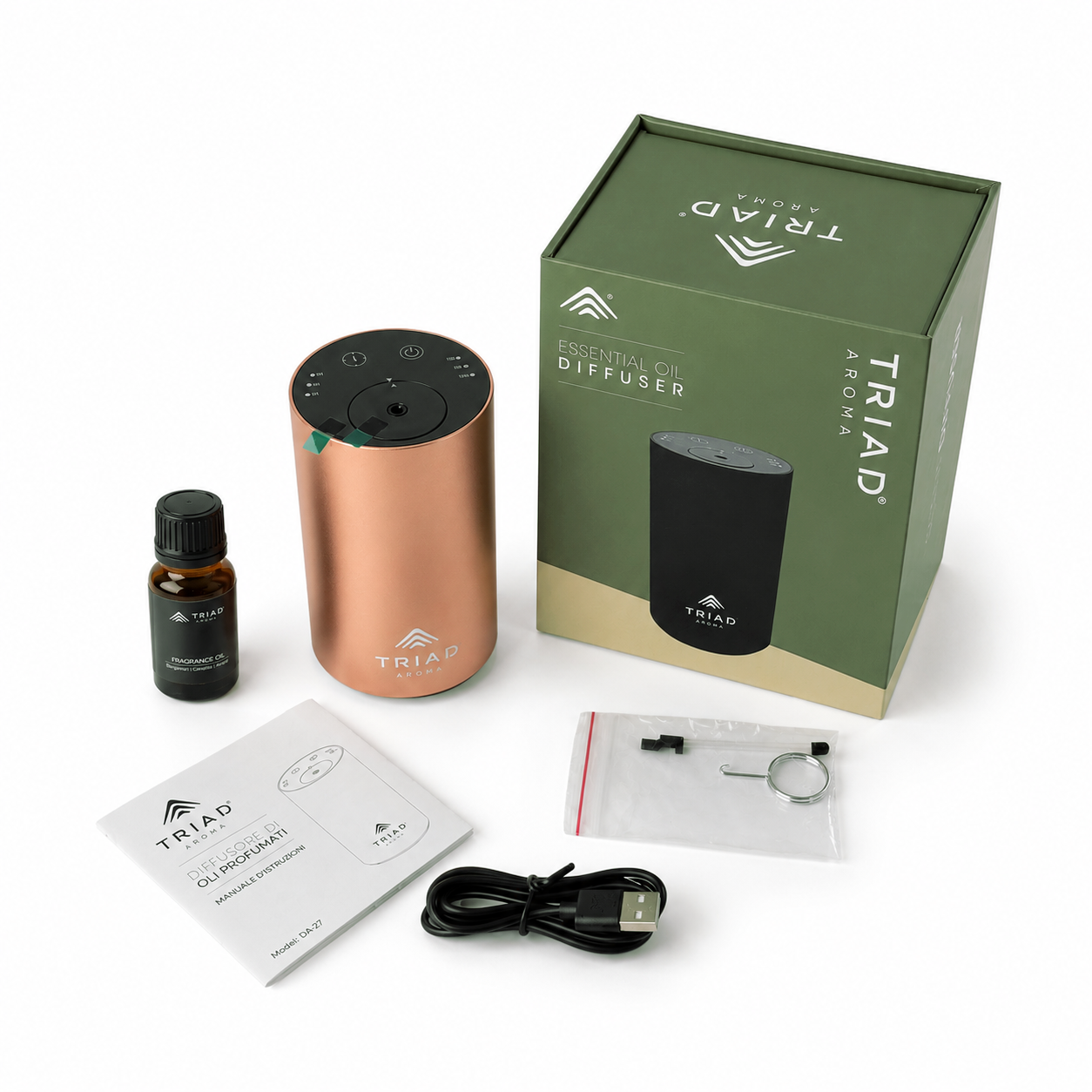 Diffusore MINI Rose Gold + 4 Oli Profumati 20 ml | Indulgence Selection