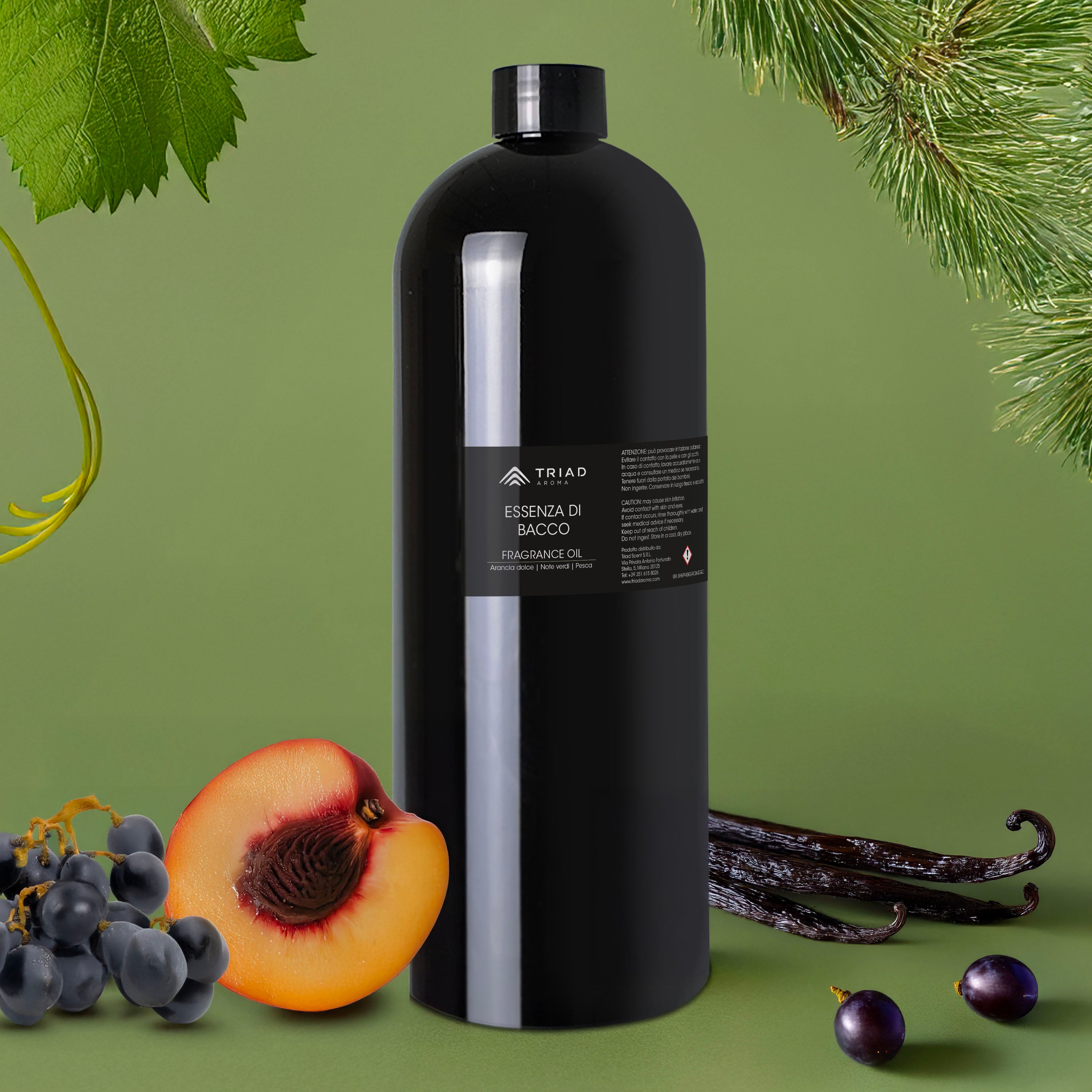 Triad Aroma Essenza Di Bacco ricarica fragranza per ambienti 1000ml con fragola, pesca diffusori elettrici per ambienti