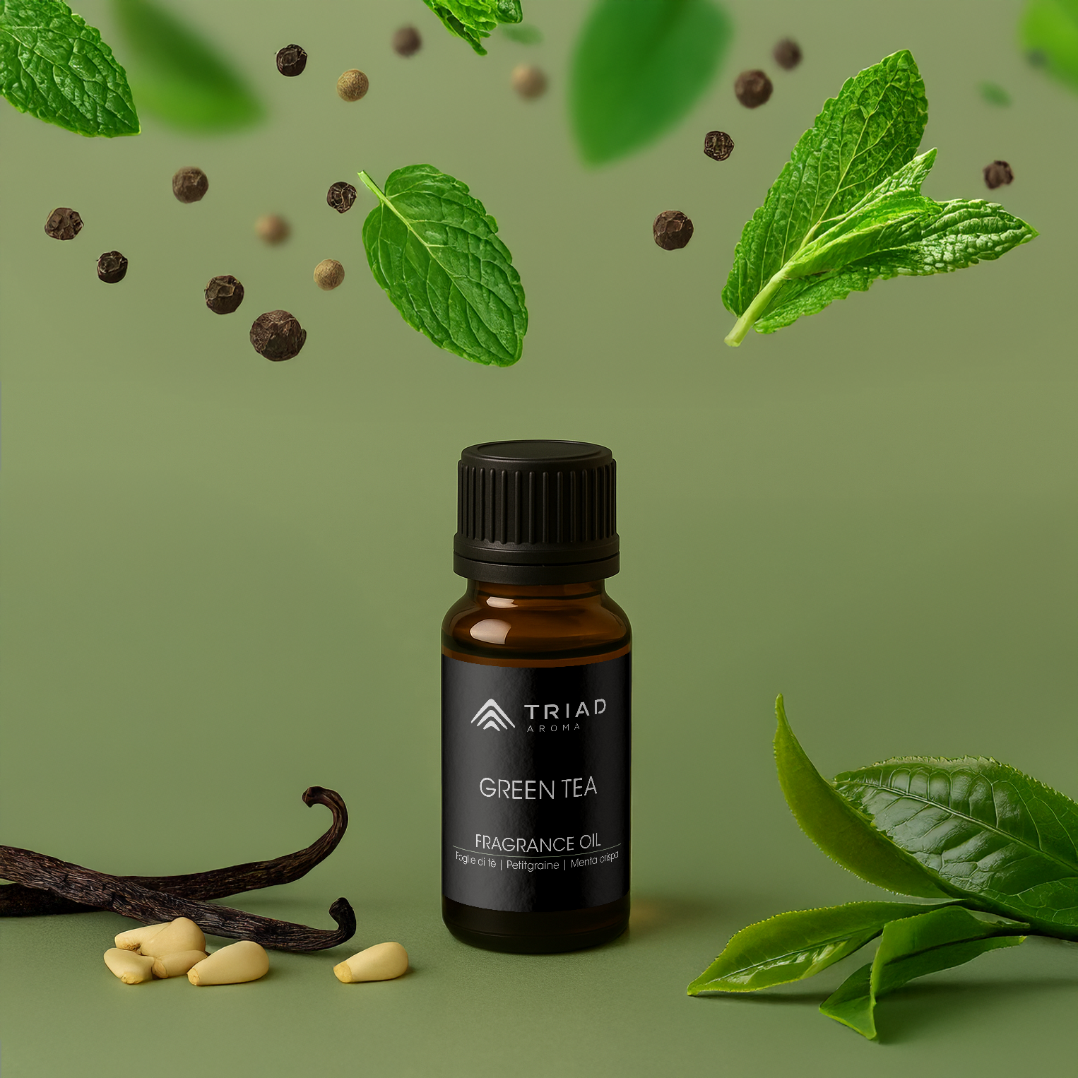  Triad Aroma Green Tea ricarica olio profumato 20ml con foglie di tè, menta crespa oli profumati per diffusori elettrici per ambienti