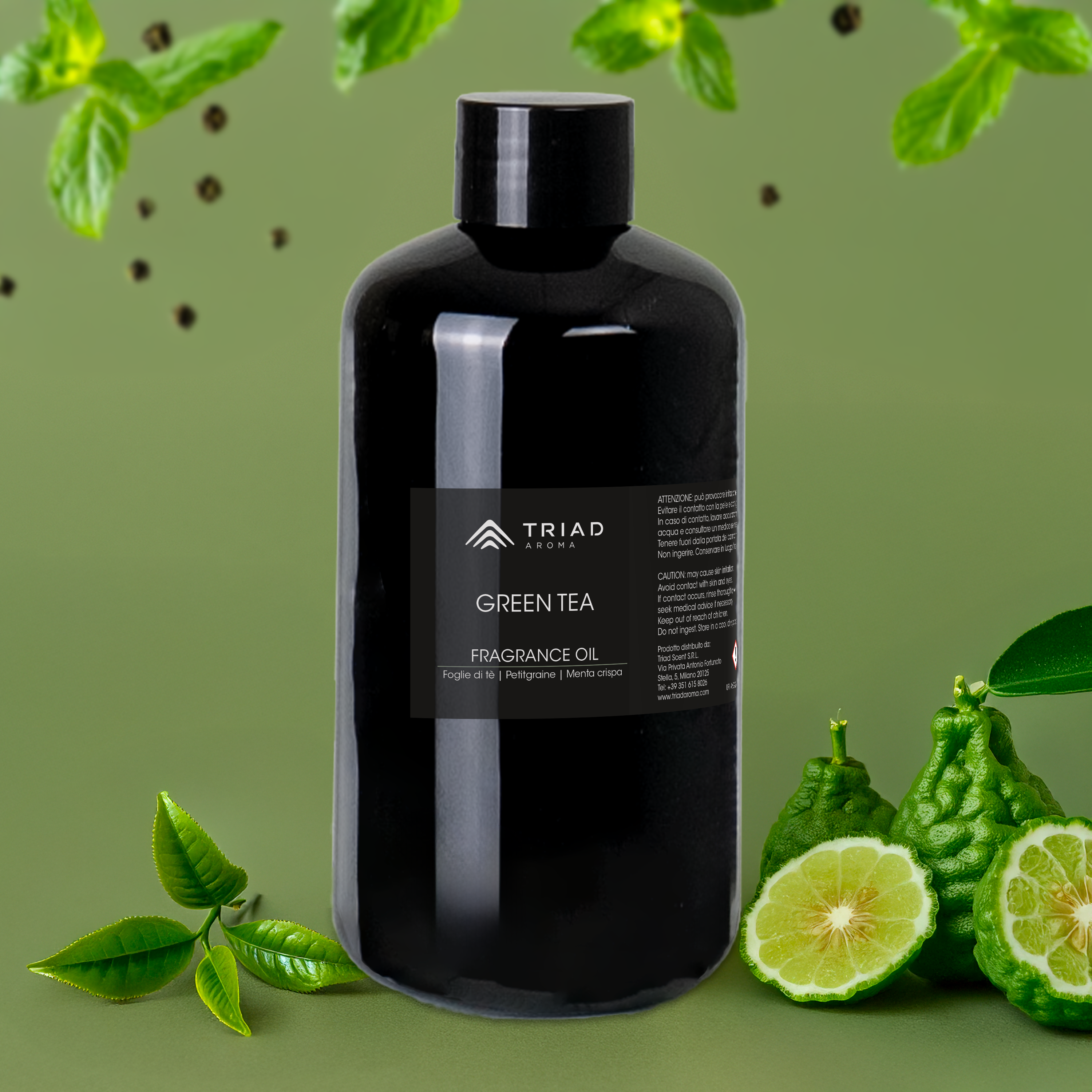  Triad Aroma Green Tea ricarica fragranza per ambienti 500ml con foglie di tè, menta crespa diffusori elettrici per ambienti