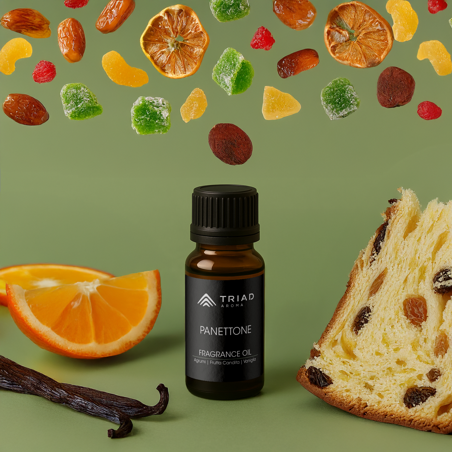 Triad aroma Panettone ricarica olio profumato con frutta candita e caramello per diffusori elettrici per ambienti 20ml