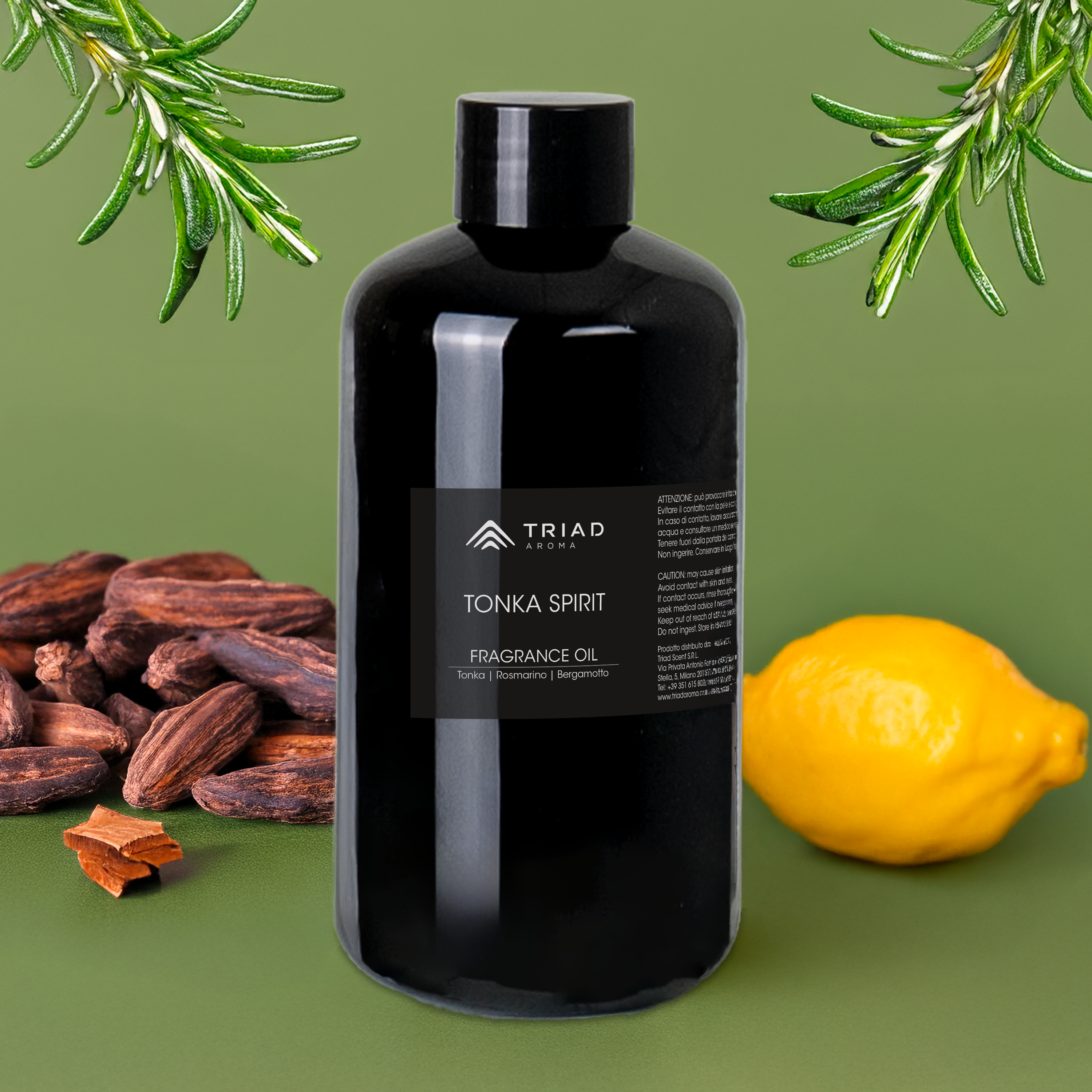 Triad Aroma Tonka Spirit ricarica fragranza per ambienti 500ml con mandorla amara, rosamarino diffusori elettrici per ambienti