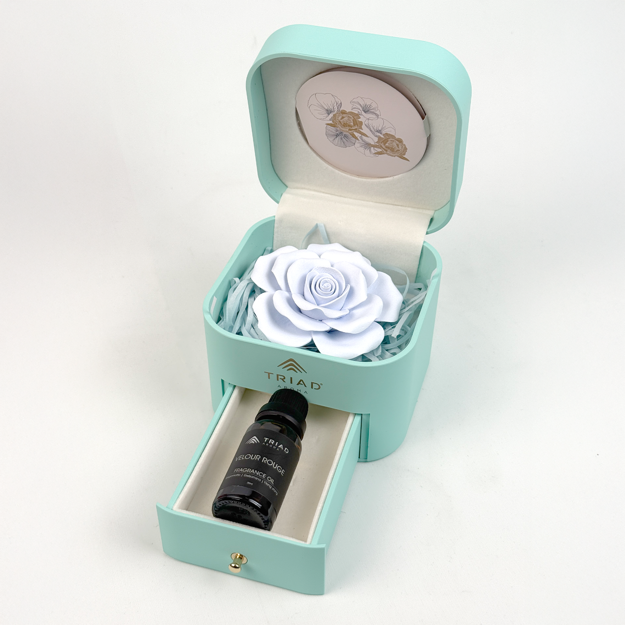Triad Aroma Fiore Profumato in Scatola Piena Velour Rouge Blu Idea Regalo