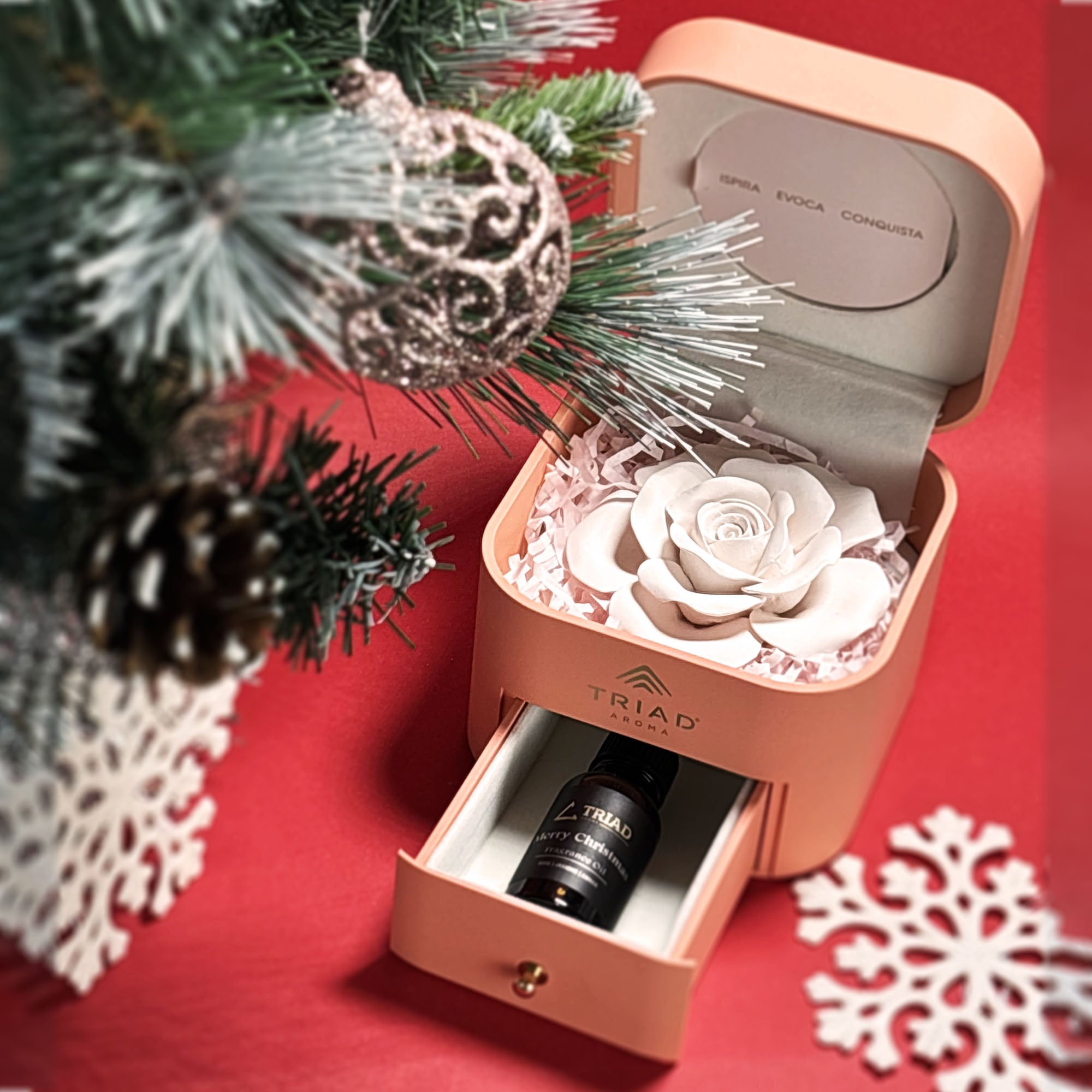 Idea Regalo - Fiore Profumato in Scatola Rosa + Olio Profumato 20 ml