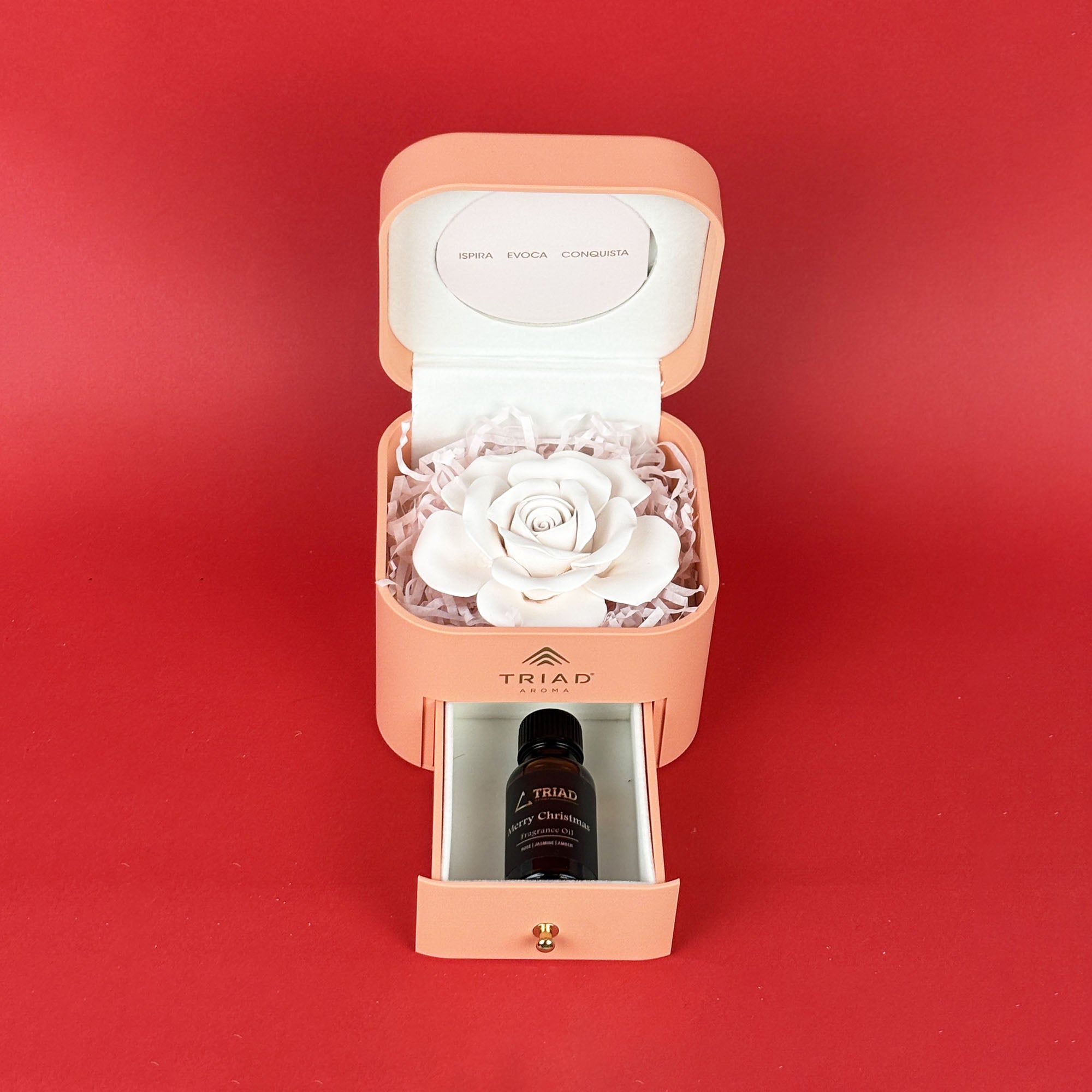 Idea Regalo - Fiore Profumato in Scatola Rosa + Olio Profumato 20 ml