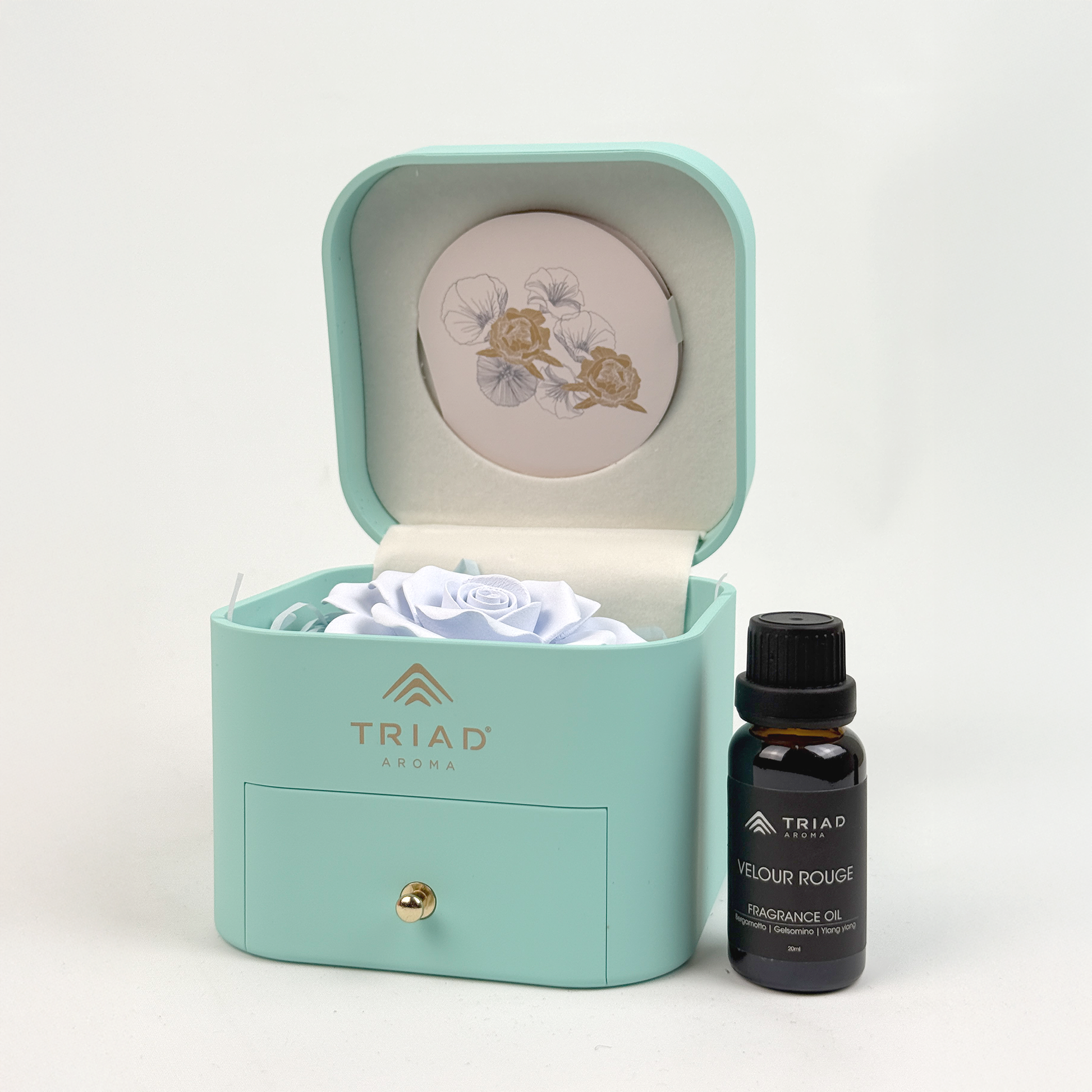 Triad Aroma Fiore Profumato in Scatola Aprire Velour Rouge Blu Idea Regalo 1