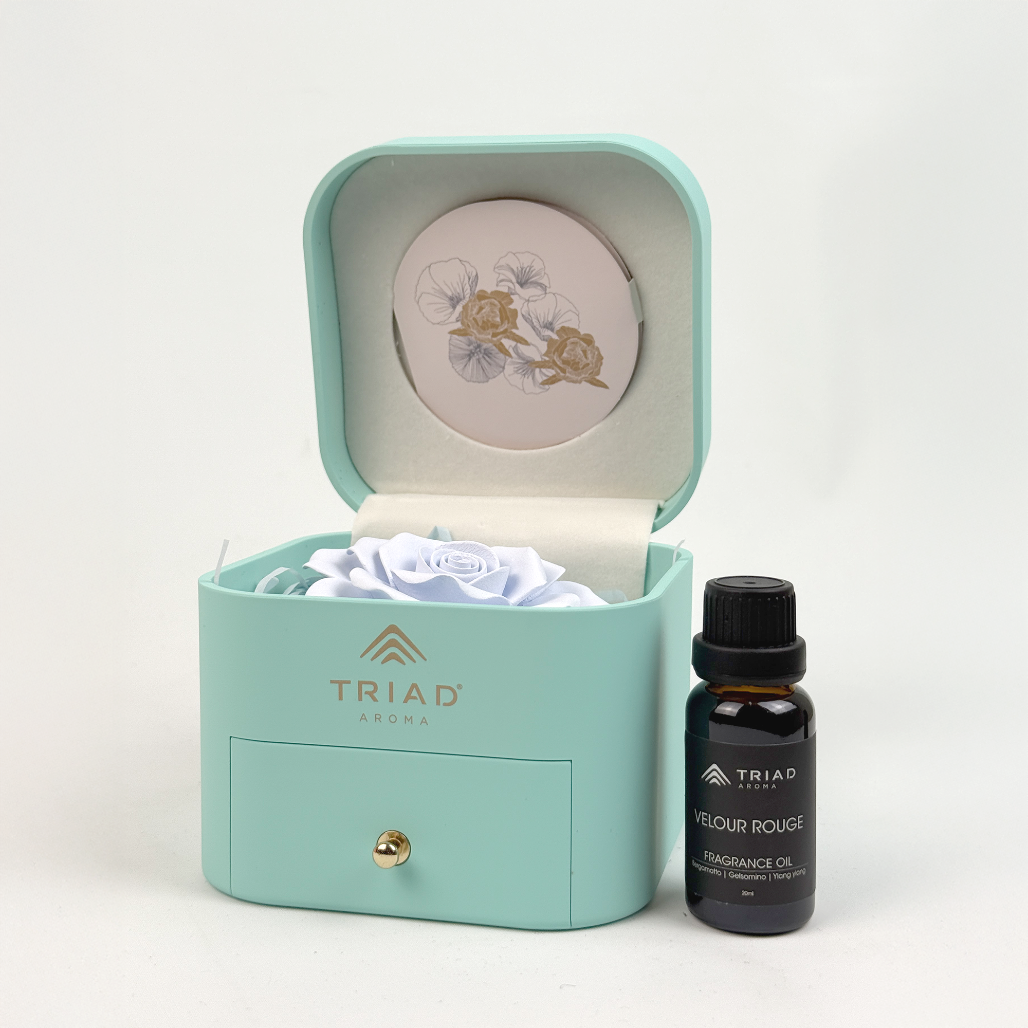 Triad Aroma Fiore Profumato in Scatola Aprire Velour Rouge Blu Idea Regalo 1