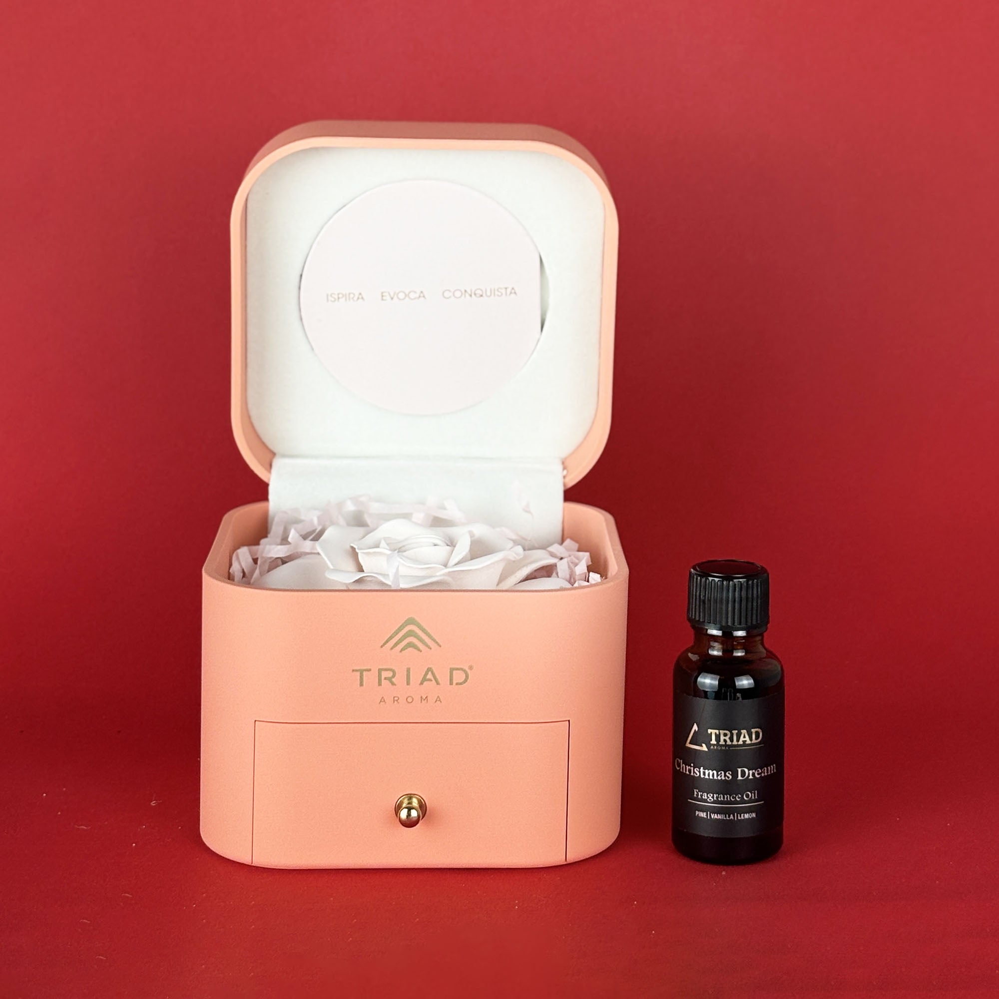 Idea Regalo - Fiore Profumato in Scatola Rosa + Olio Profumato 20 ml