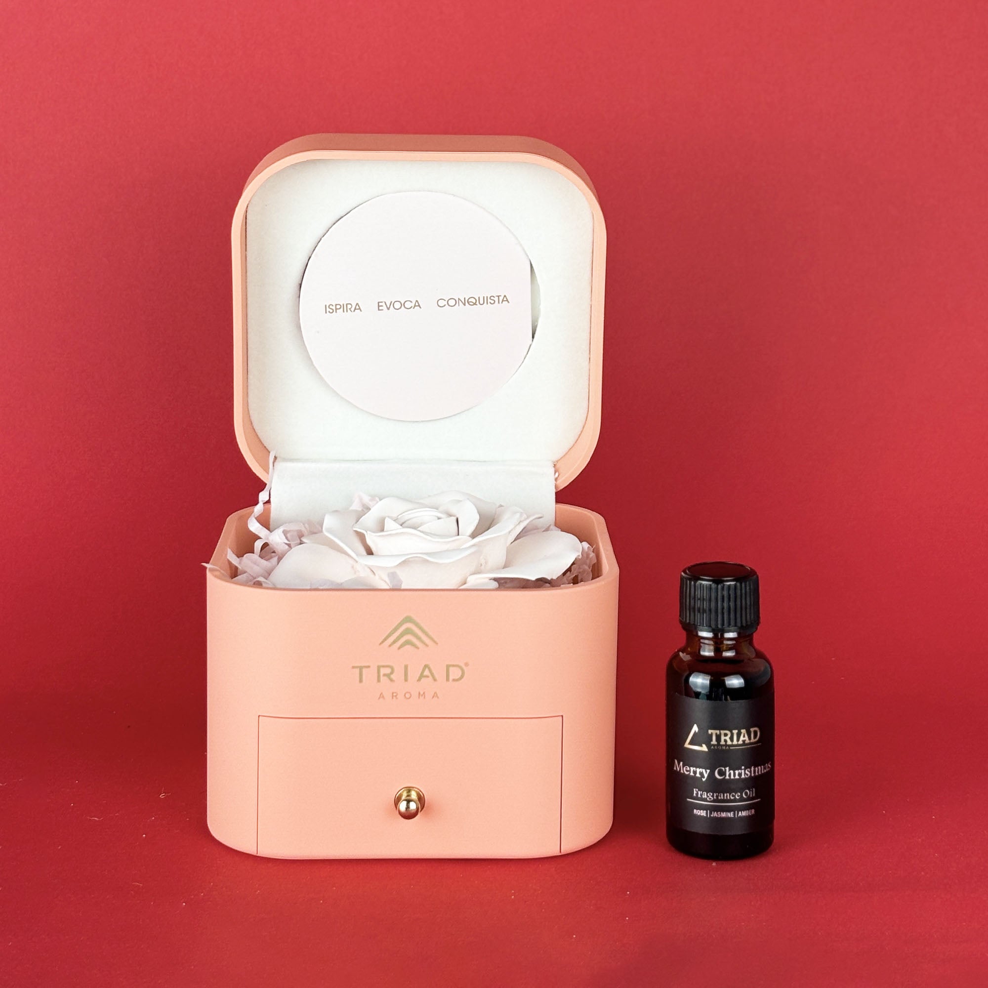 Idea Regalo - Fiore Profumato in Scatola Rosa + Olio Profumato 20 ml