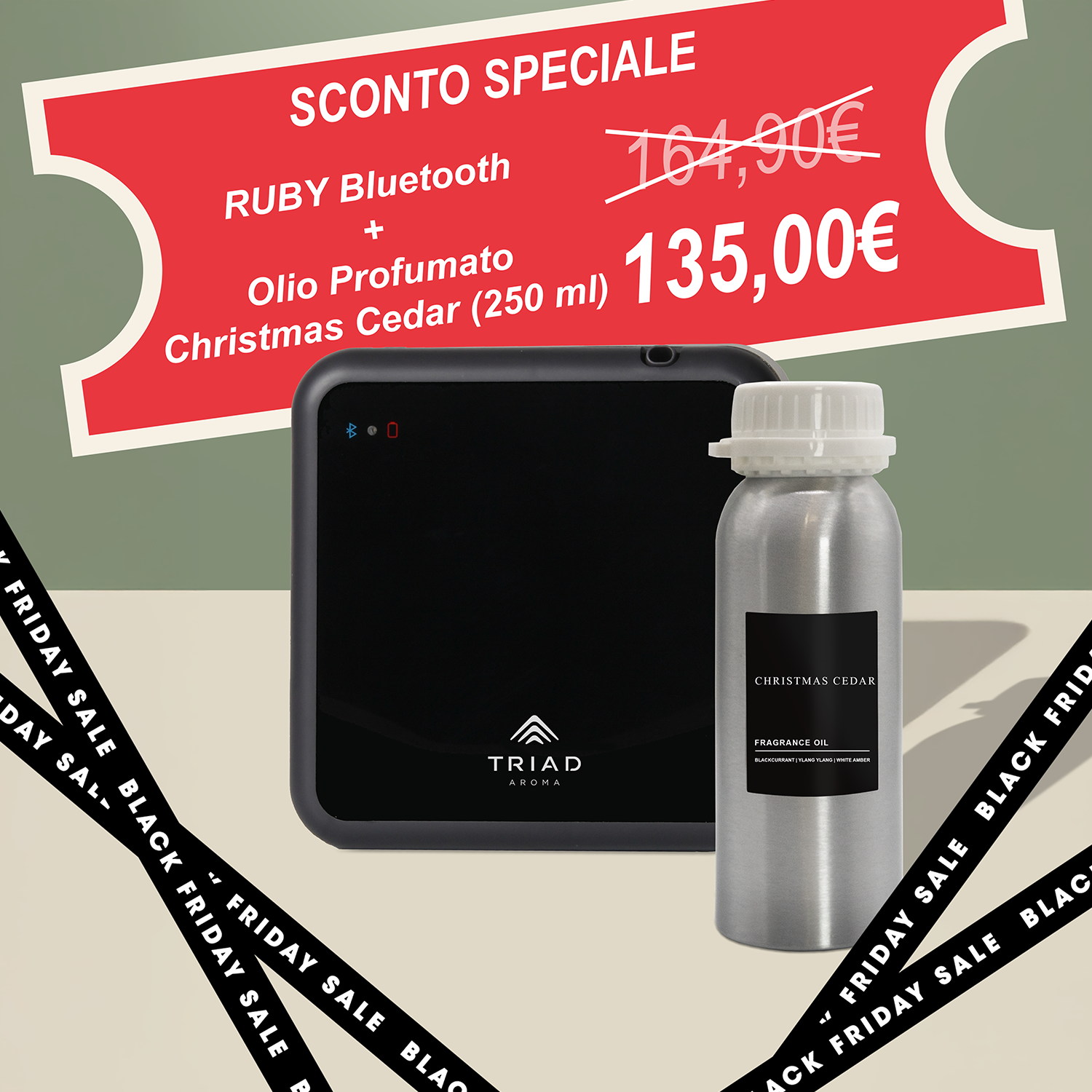 COMBO BLACK FRIDAY (RUBY Bluetooth Nero + Olio Profumato 250 ml)