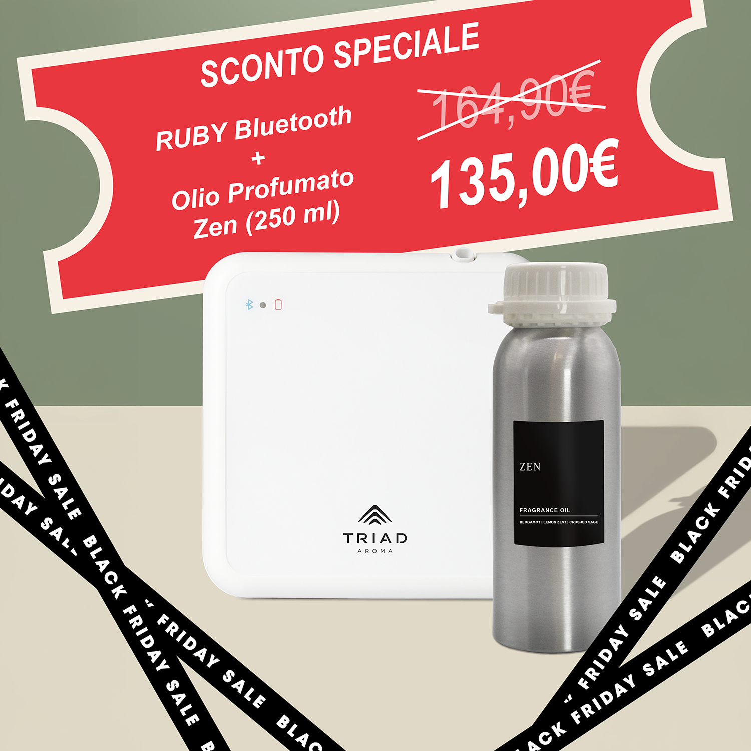 COMBO BLACK FRIDAY (RUBY Bluetooth Bianco + Olio Profumato 250 ml)